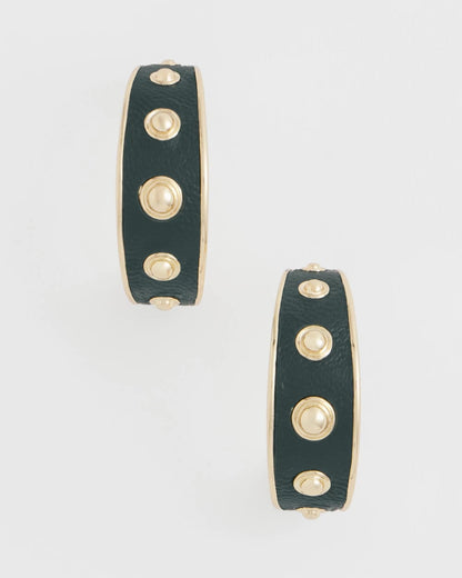 Chico's No Droop® Green & Gold Hoop Earrings