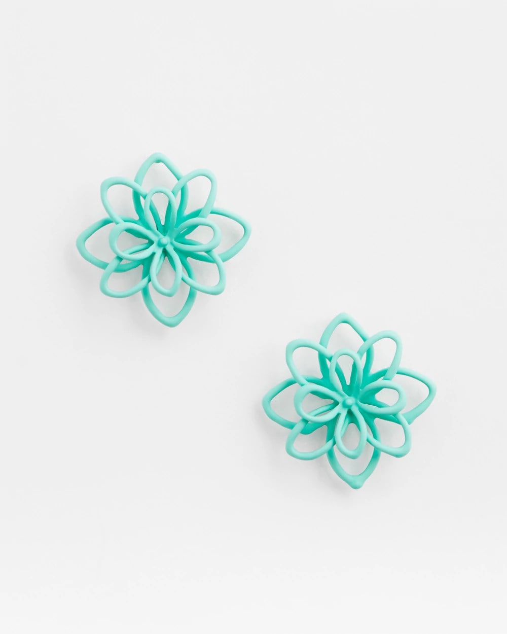 Chico's No Droop™ Teal  Flower Stud Earrings