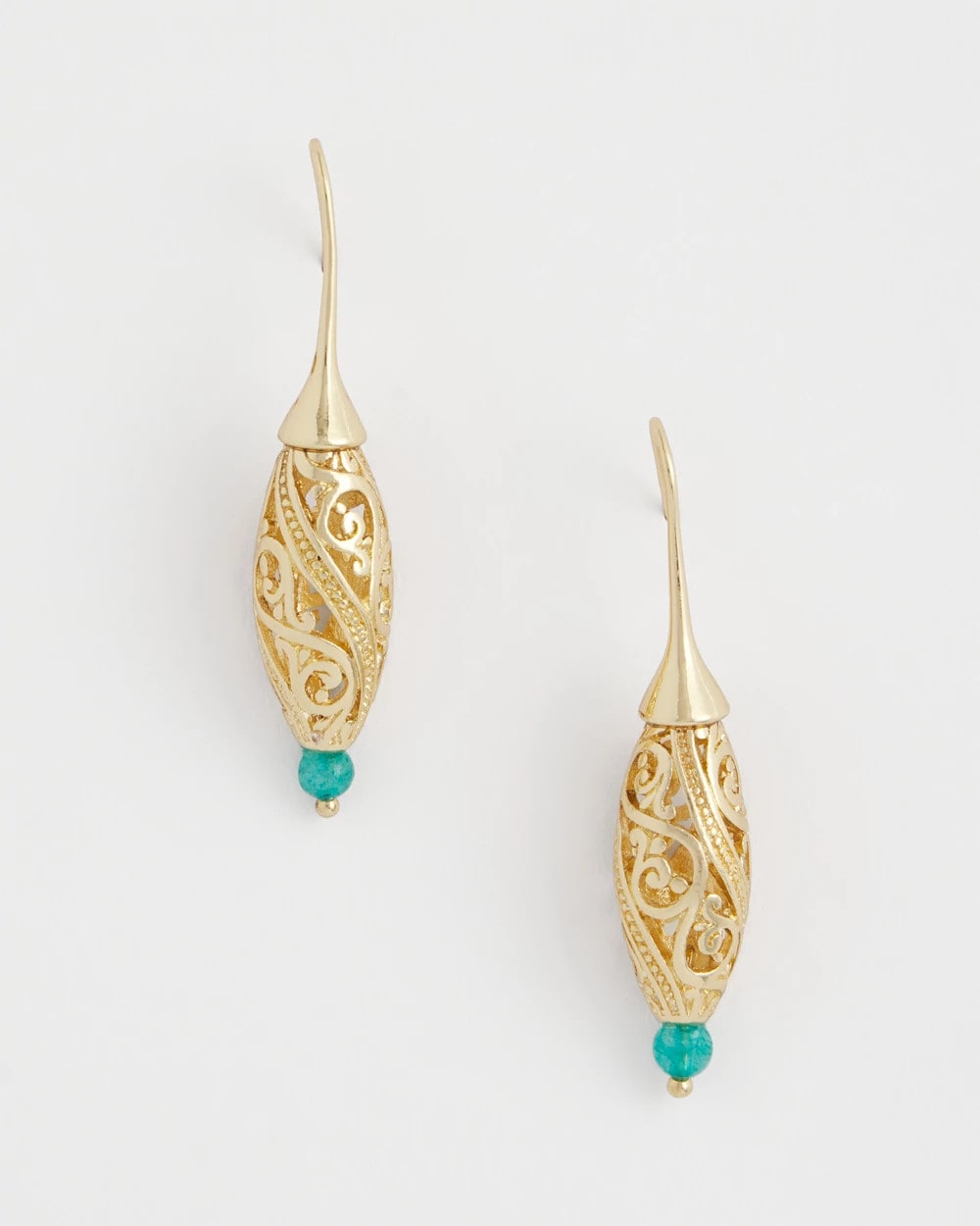 Chico's Gold Lantern Drop Earrings