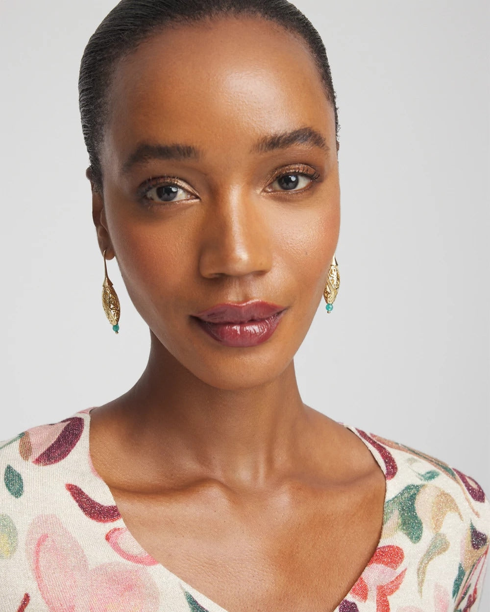 Chico's Gold Lantern Drop Earrings