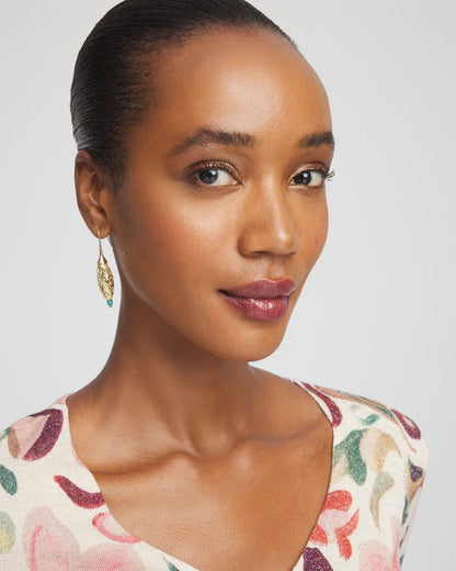 Chico's Gold Lantern Drop Earrings