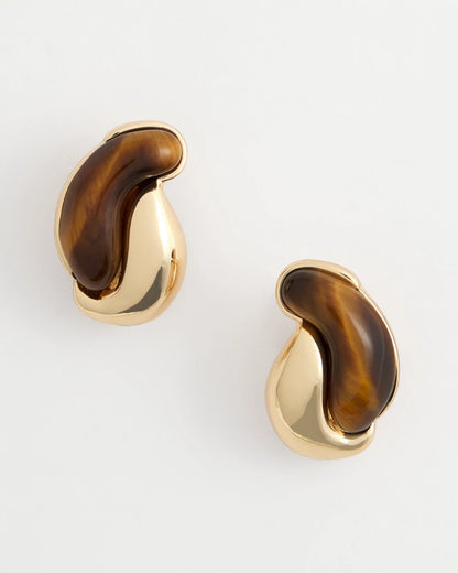 Chico's Tortoise Marble Clip-On Earrings