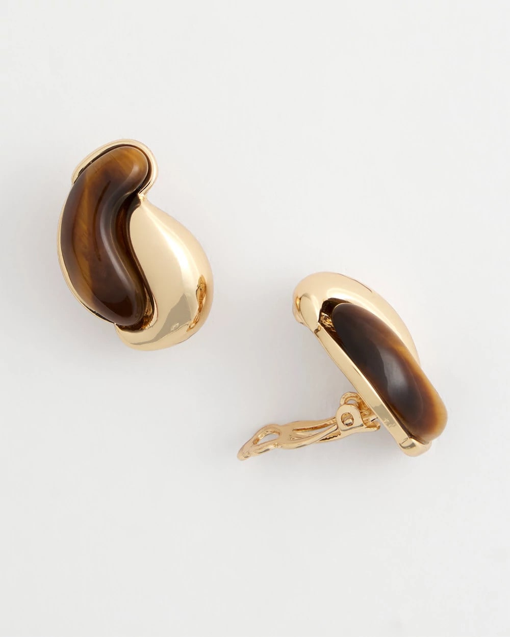 Chico's Tortoise Marble Clip-On Earrings