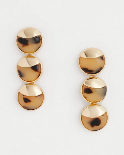 Chico's No Droop® Golden Tortoise Linear Drop Earrings