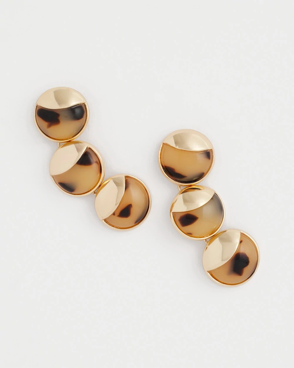 Chico's No Droop® Golden Tortoise Linear Drop Earrings