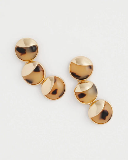 Chico's No Droop® Golden Tortoise Linear Drop Earrings