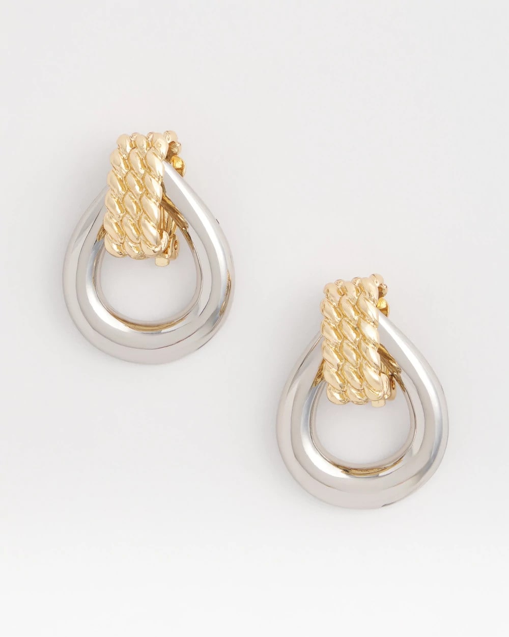 Chico's No Droop™ Mixed-Metal Teardrop Clip-On Earrings