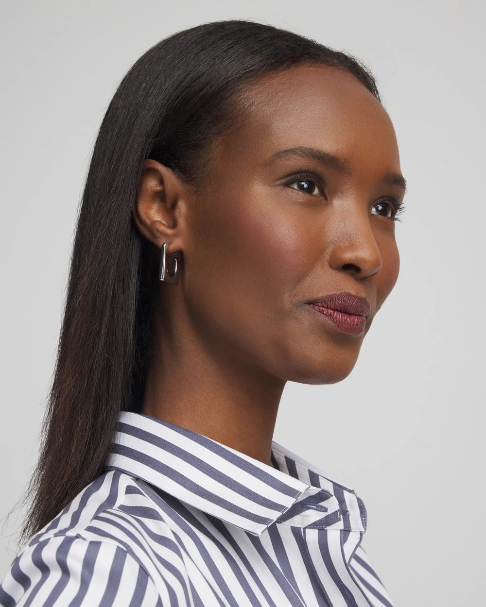 Chico's No Droop® Silver Tone Square Hoops