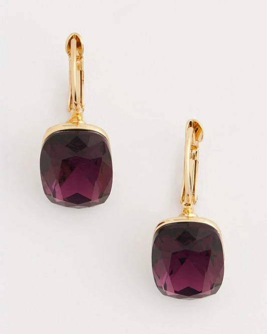 Chico's Purple Gem Drop Earrings