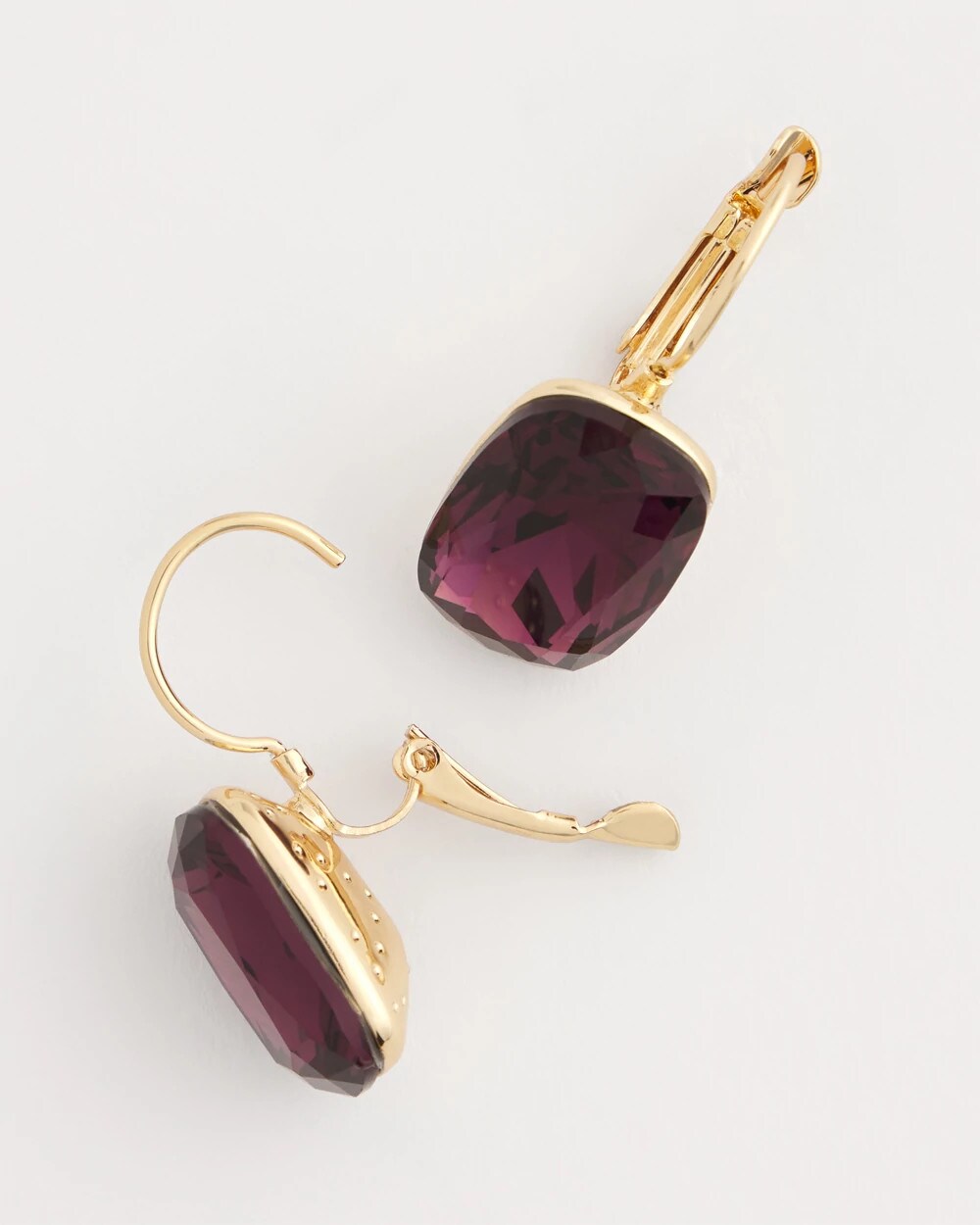 Chico's Purple Gem Drop Earrings