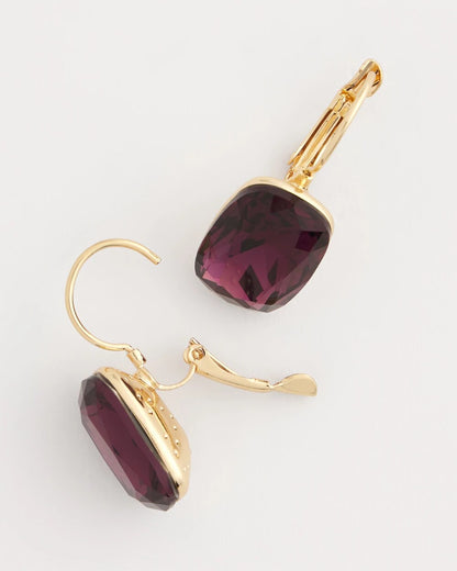 Chico's Purple Gem Drop Earrings