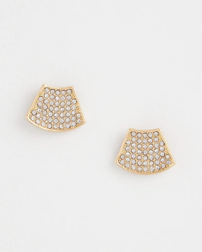 Chico's Gold Glitz Fan Earrings