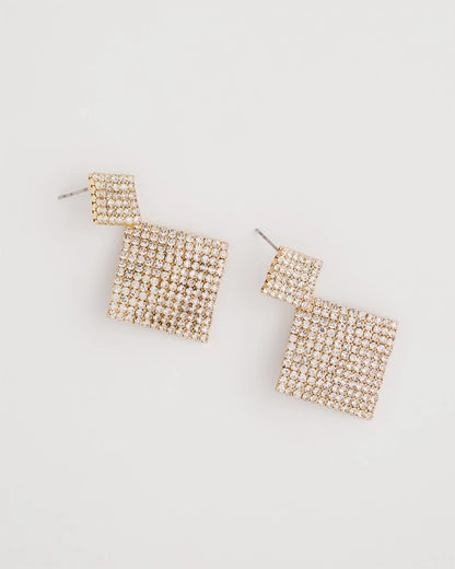 Chico's Curved Crystal Earrings
