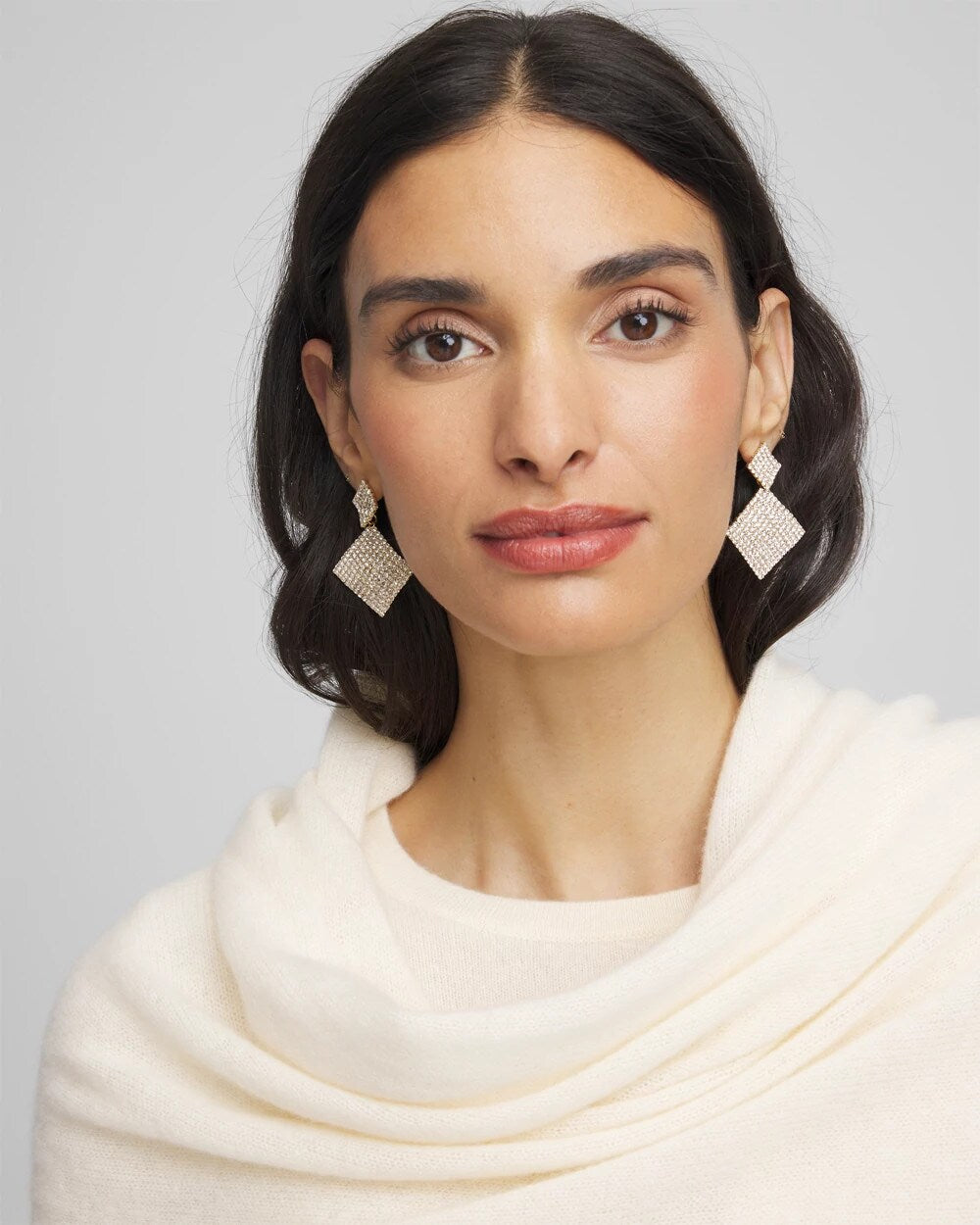 Chico's Curved Crystal Earrings