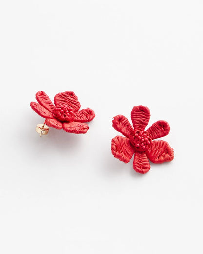 Chico's No Droop™ Coral Floral Stud Earrings