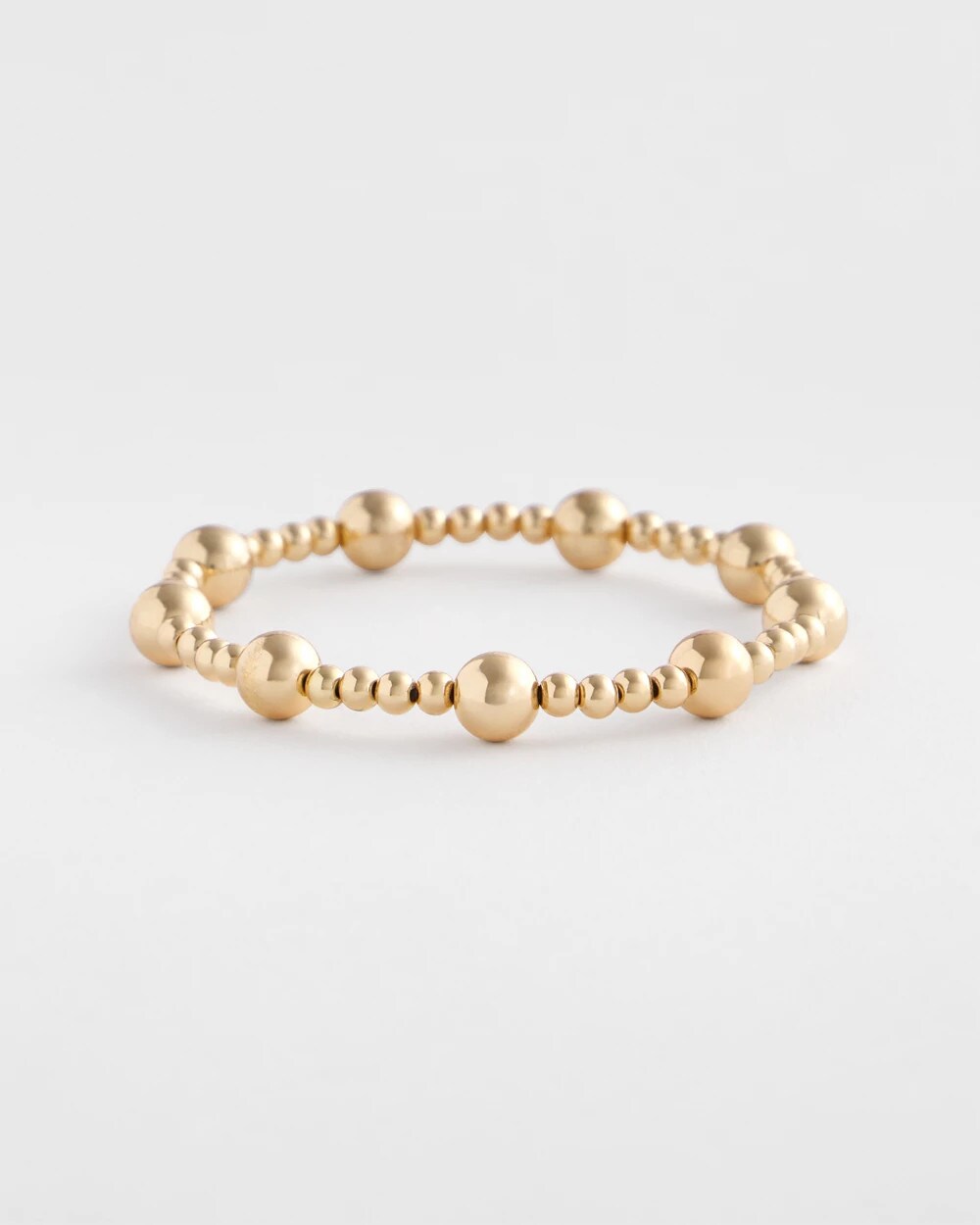 Chico's Gold-tone Medium Bead Stretch Bracelet