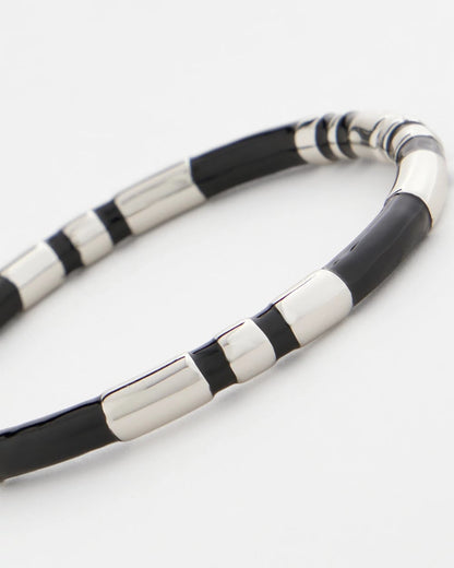 Chico's Black Enamel Hinge Bangle