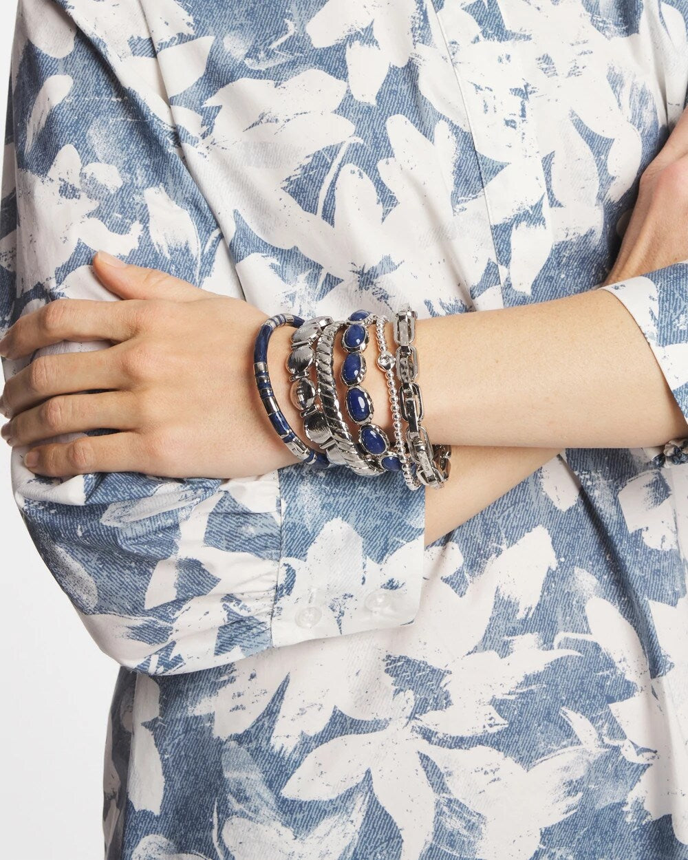 Chico's Silver Link Stretch Bracelet