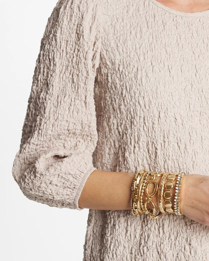 Chico's Textured Circle Stretch Bracelet