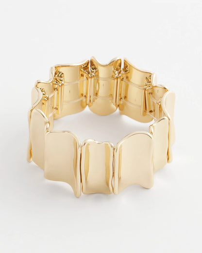Chico's Gold Wavy Stretch Cuff