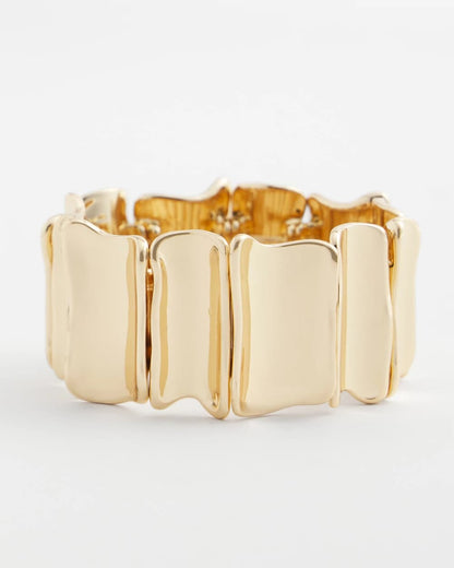Chico's Gold Wavy Stretch Cuff
