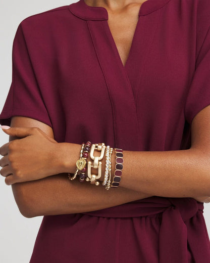 Chico's Amber Hues Shiny Stretch Bracelet