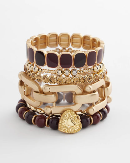 Chico's Amber Hues Shiny Stretch Bracelet