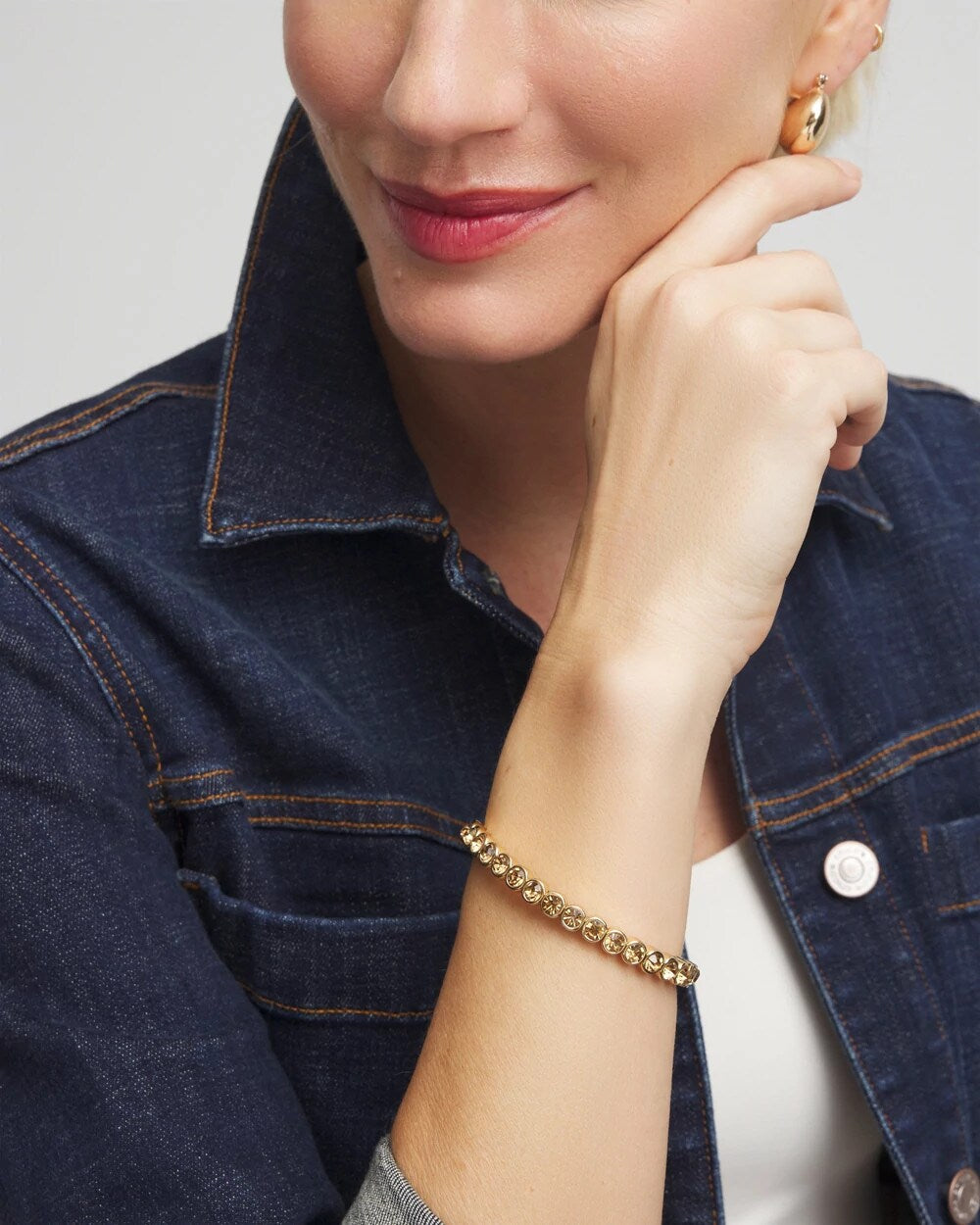 Chico's Amber Hues Shiny Stretch Bracelet