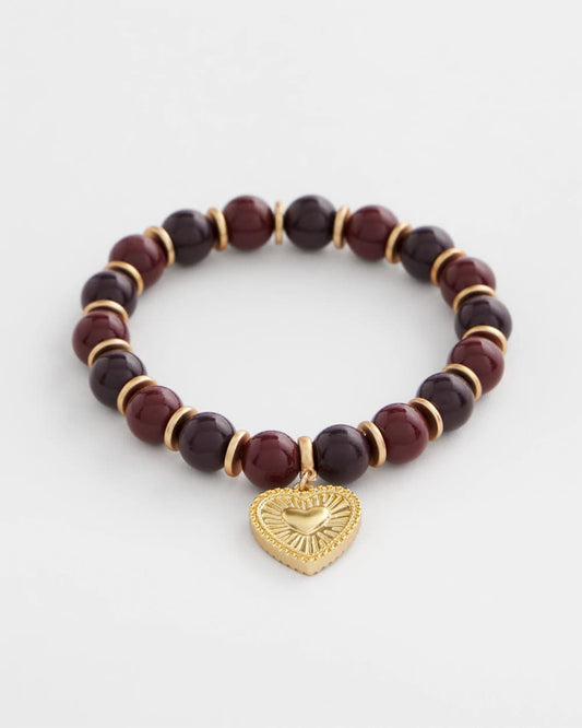 Chico's Chianti Stretch Beaded Charm Bracelet