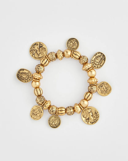 Chico's Coin Charm Stretch Bracelet
