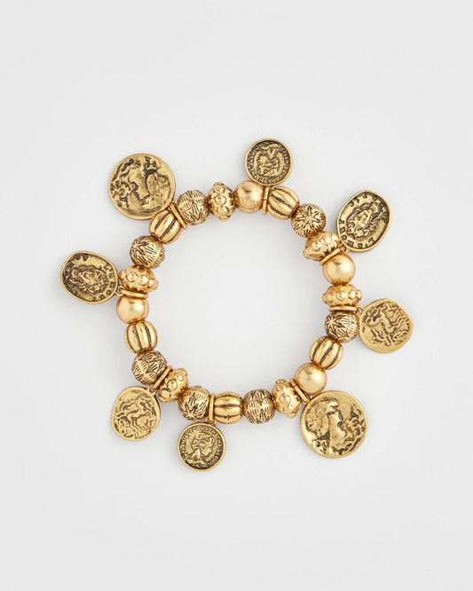 Chico's Coin Charm Stretch Bracelet