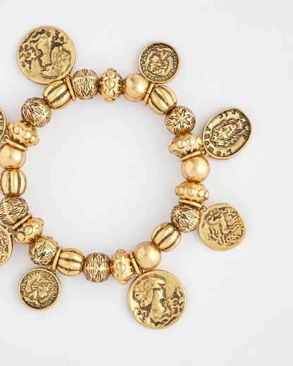 Chico's Coin Charm Stretch Bracelet