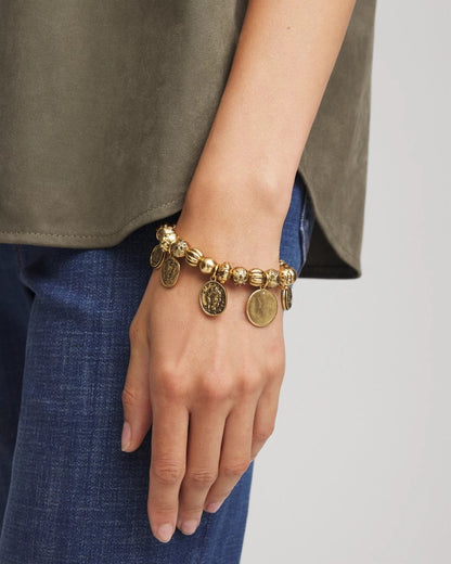 Chico's Coin Charm Stretch Bracelet