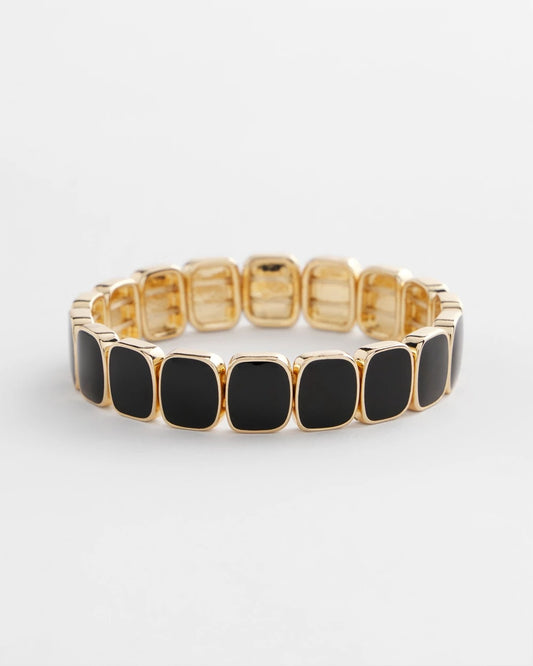 Chico's Chico's Originals Black Square Stretch Bracelet