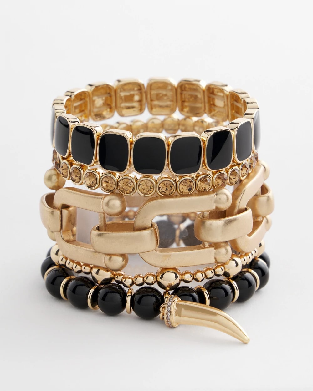 Chico's Chico's Originals Black Square Stretch Bracelet