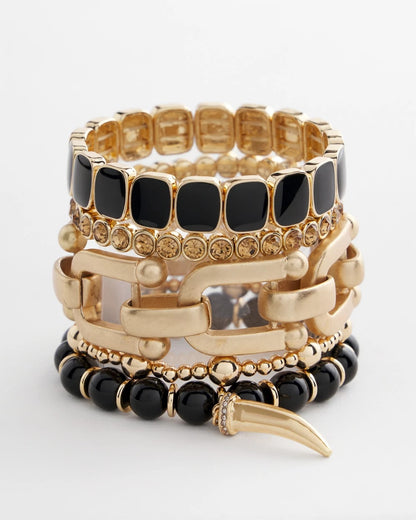 Chico's Chico's Originals Black Square Stretch Bracelet