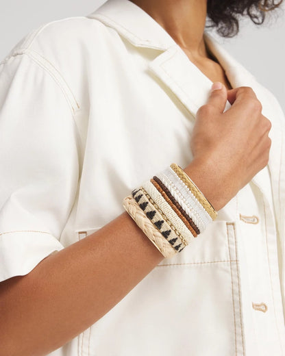 Chico's Mixed Media Textured Cuff Bracelet