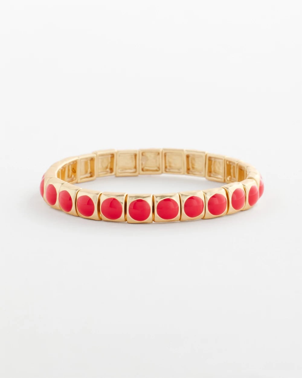 Chico's Bold Orange Goldtone Stretch Bracelet