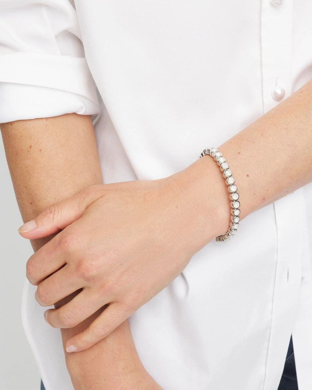 Chico's Shiny Round Stretch Bracelet