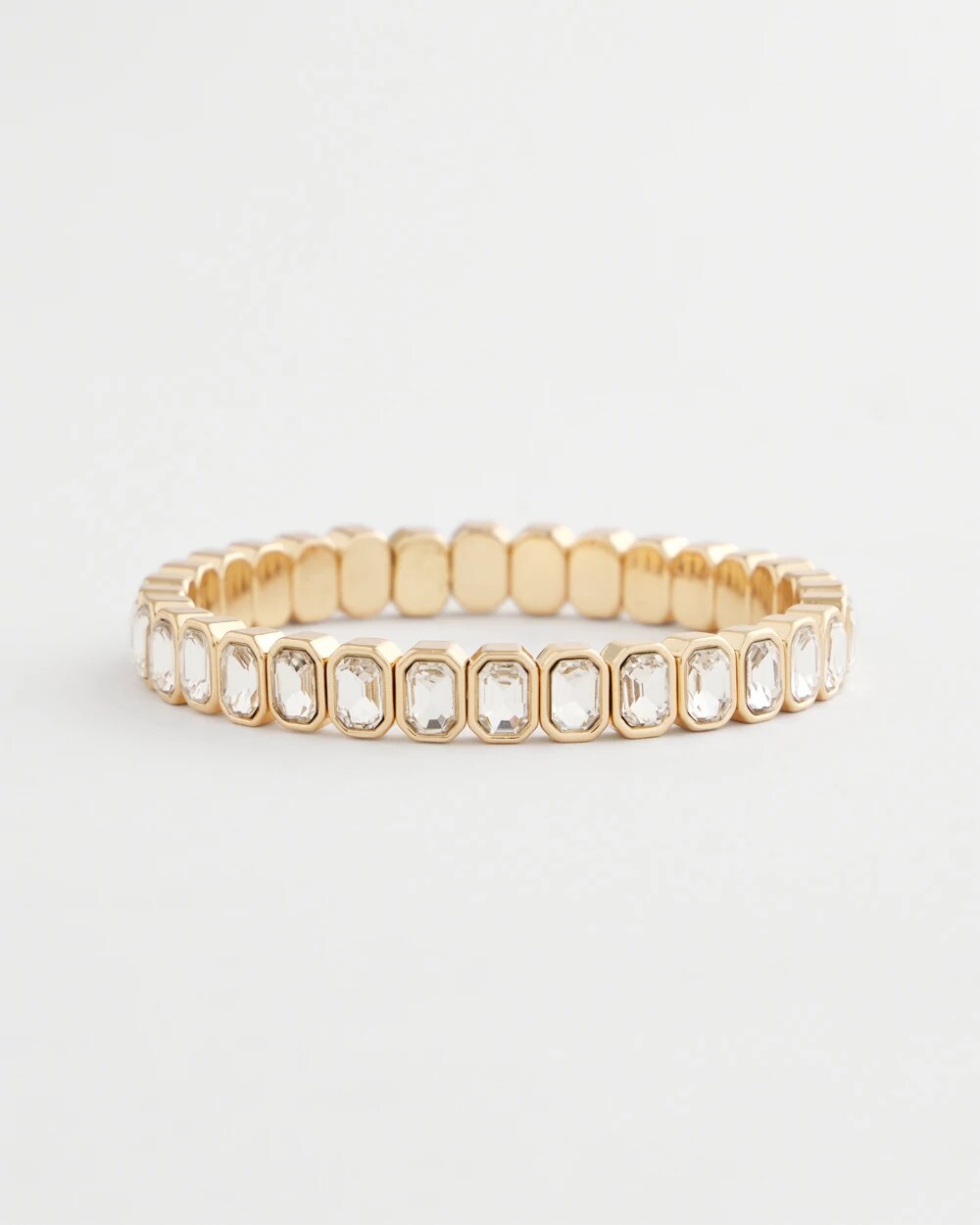 Chico's Gold Bezel Set Stretch Tennis Bracelet