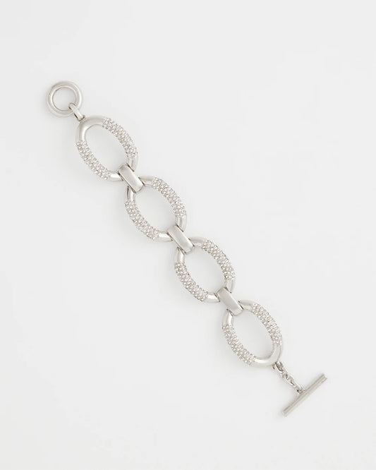 Chico's Large Pave Link Toggle Bracelet