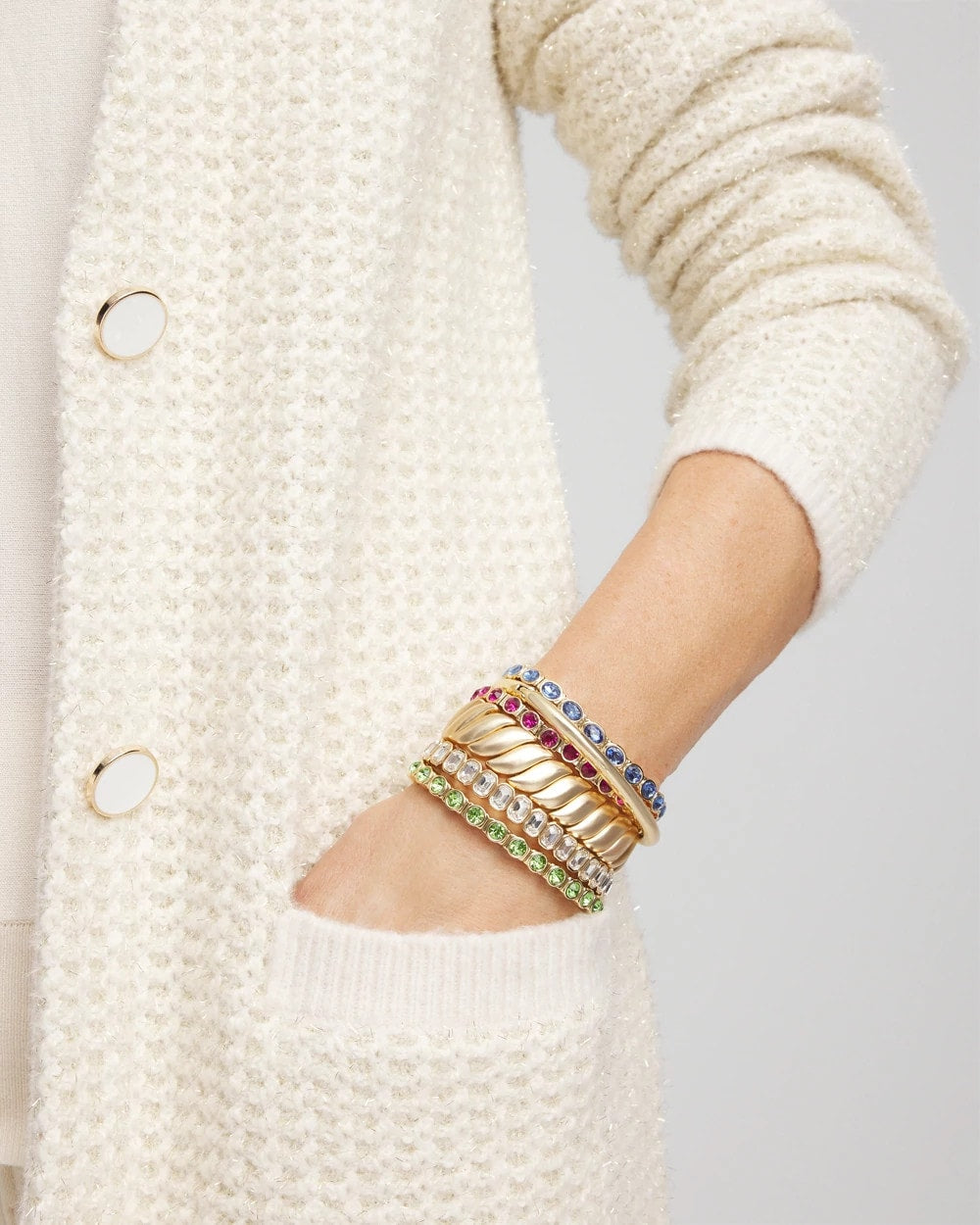 Chico's Small Faceted Stretch Bracelet