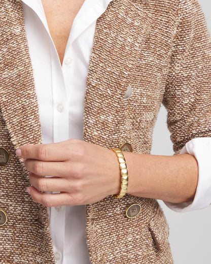 Chico's Golden Matte Square Stretch Bracelet