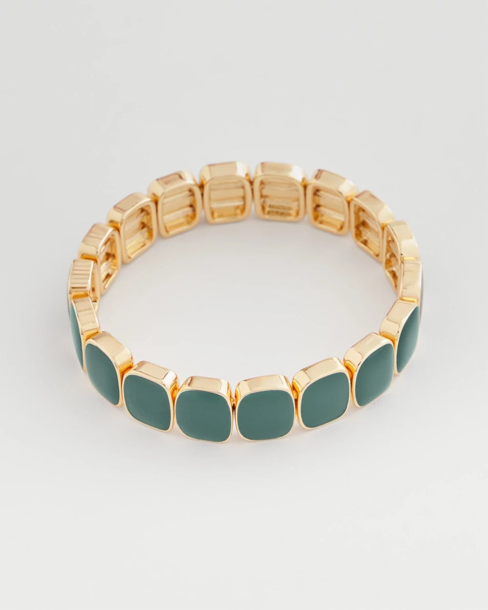Chico's Resin Goldtone Square Stretch Bracelet
