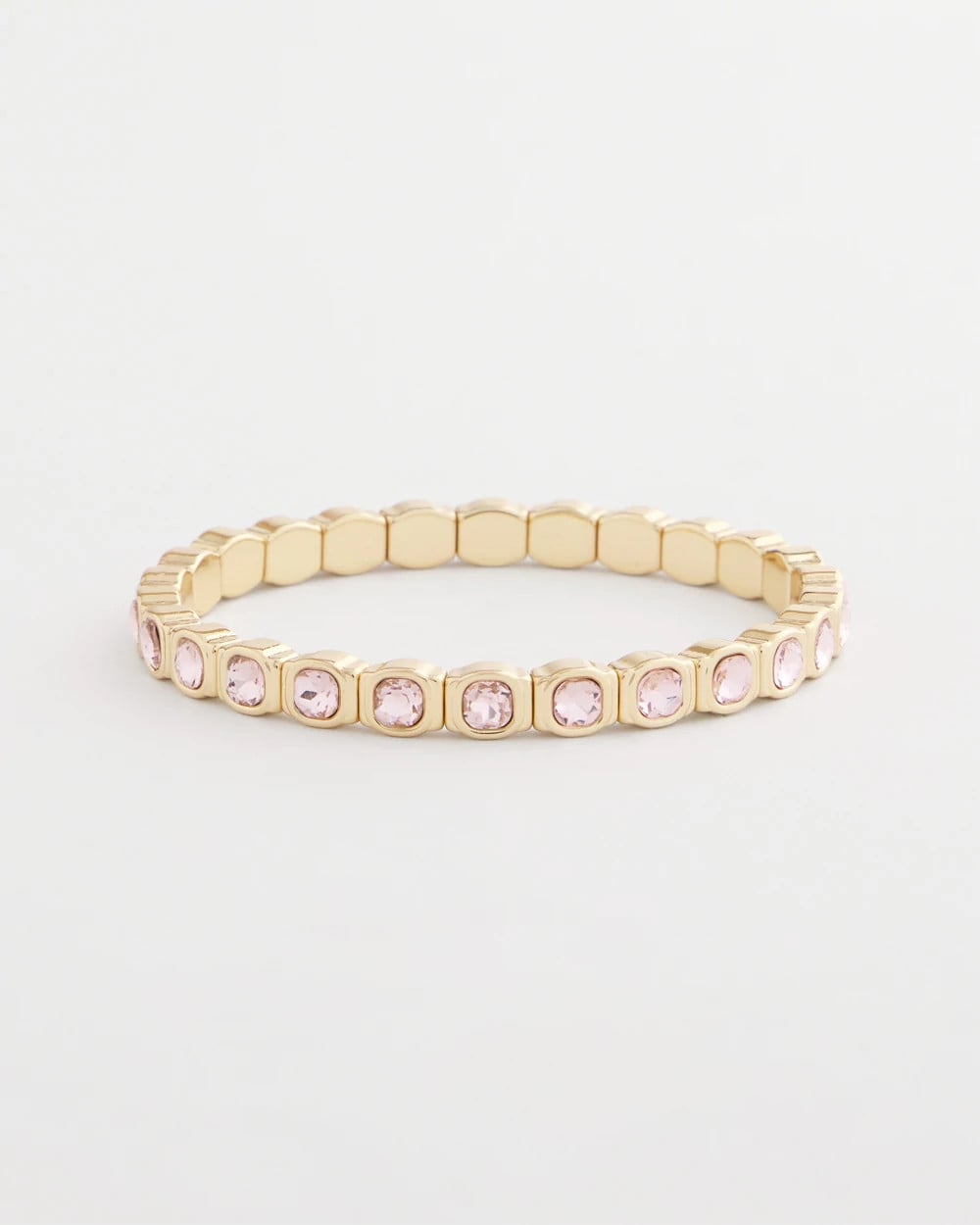 Chico's Small Pink Faceted Gem Stretch Bracelet
