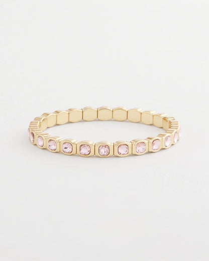 Chico's Small Pink Faceted Gem Stretch Bracelet