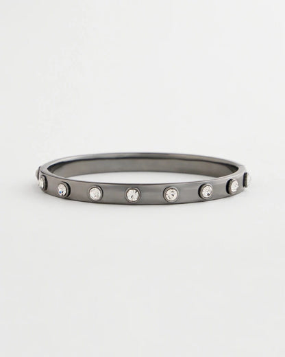 Chico's Hematite Rhinestone Tone Bangle