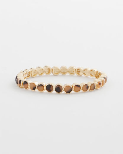 Chico's Tortoise Goldtone Round Stretch Bracelet