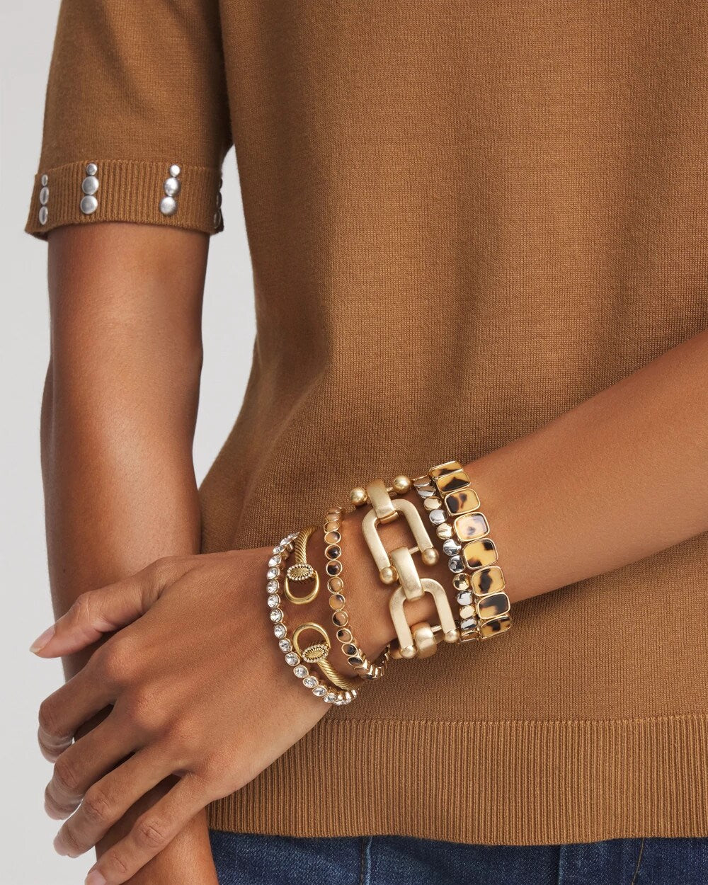 Chico's Tortoise Square Stretch Bracelet