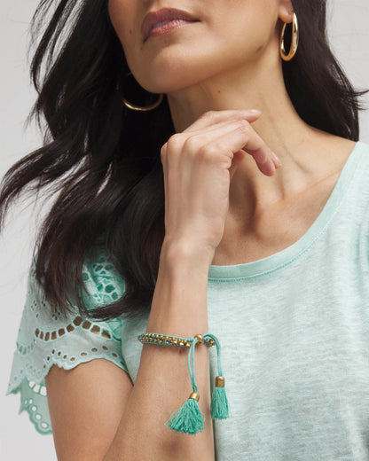 Chico's Adjustable Thread Wrapped Bracelet
